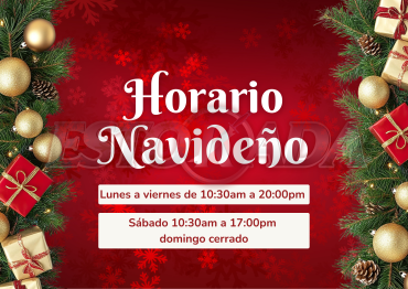 Cartel Poster de horario de navidad tradicional navideño rojo.png